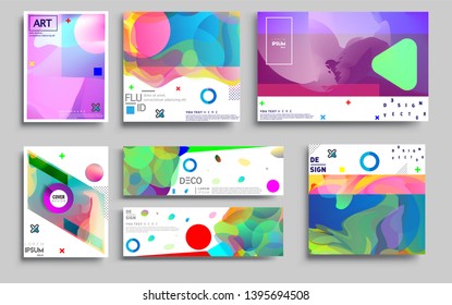 Modern abstract covers set. Cool gradient shapes composition, vector covers design. Applicable for Banners, Placards, Posters, Flyers