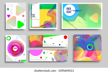 Modern abstract covers set. Cool gradient shapes composition, vector covers design. Applicable for Banners, Placards, Posters, Flyers