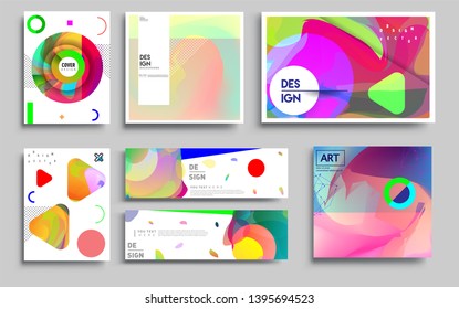 Modern abstract covers set. Cool gradient shapes composition, vector covers design. Applicable for Banners, Placards, Posters, Flyers