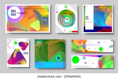 Modern abstract covers set. Cool gradient shapes composition, vector covers design. Applicable for Banners, Placards, Posters, Flyers