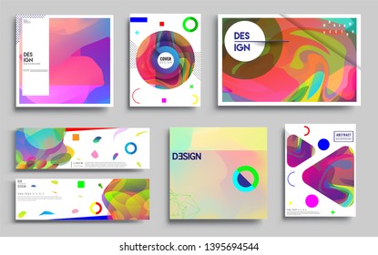 Modern abstract covers set. Cool gradient shapes composition, vector covers design. Applicable for Banners, Placards, Posters, Flyers