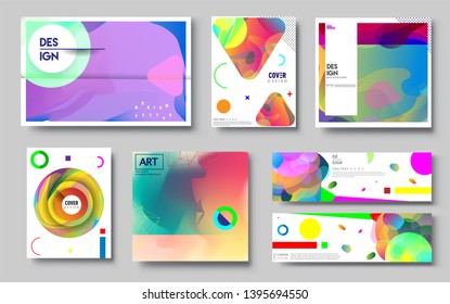 Modern abstract covers set. Cool gradient shapes composition, vector covers design. Applicable for Banners, Placards, Posters, Flyers