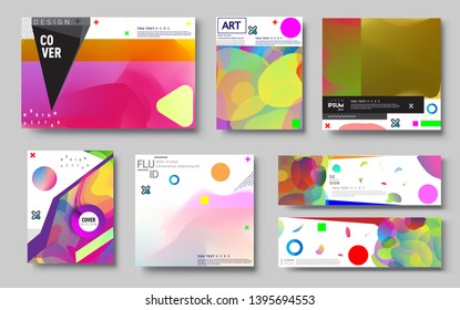 Modern abstract covers set. Cool gradient shapes composition, vector covers design. Applicable for Banners, Placards, Posters, Flyers