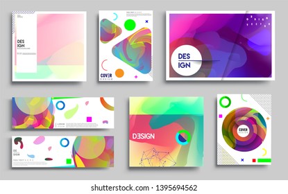 Modern abstract covers set. Cool gradient shapes composition, vector covers design. Applicable for Banners, Placards, Posters, Flyers