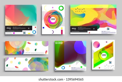 Modern abstract covers set. Cool gradient shapes composition, vector covers design. Applicable for Banners, Placards, Posters, Flyers