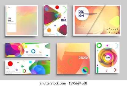 Modern abstract covers set. Cool gradient shapes composition, vector covers design. Applicable for Banners, Placards, Posters, Flyers