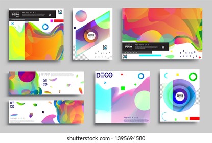 Modern abstract covers set. Cool gradient shapes composition, vector covers design. Applicable for Banners, Placards, Posters, Flyers