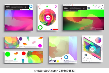 Modern abstract covers set. Cool gradient shapes composition, vector covers design. Applicable for Banners, Placards, Posters, Flyers