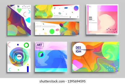 Modern abstract covers set. Cool gradient shapes composition, vector covers design. Applicable for Banners, Placards, Posters, Flyers