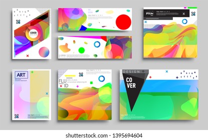 Modern abstract covers set. Cool gradient shapes composition, vector covers design. Applicable for Banners, Placards, Posters, Flyers