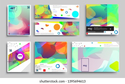 Modern abstract covers set. Cool gradient shapes composition, vector covers design. Applicable for Banners, Placards, Posters, Flyers