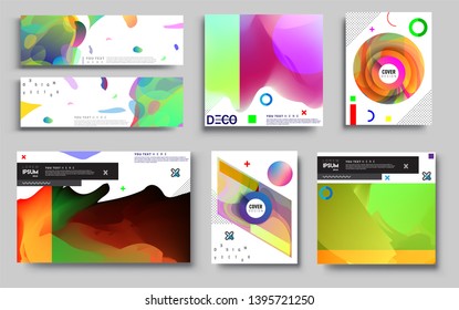 Modern abstract covers set. Cool gradient shapes composition, vector covers design. Applicable for Banners, Placards, Posters, Flyers