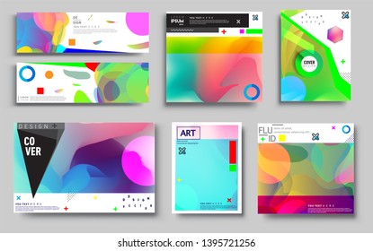 Modern abstract covers set. Cool gradient shapes composition, vector covers design. Applicable for Banners, Placards, Posters, Flyers