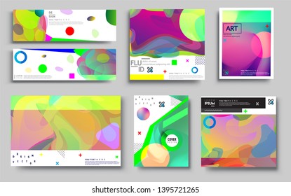 Modern abstract covers set. Cool gradient shapes composition, vector covers design. Applicable for Banners, Placards, Posters, Flyers
