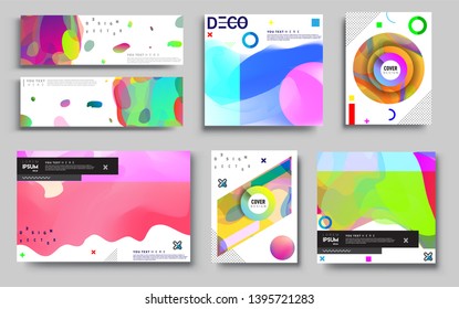 Modern abstract covers set. Cool gradient shapes composition, vector covers design. Applicable for Banners, Placards, Posters, Flyers