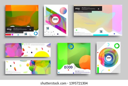 Modern abstract covers set. Cool gradient shapes composition, vector covers design. Applicable for Banners, Placards, Posters, Flyers