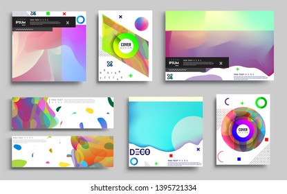 Modern abstract covers set. Cool gradient shapes composition, vector covers design. Applicable for Banners, Placards, Posters, Flyers