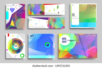 Modern abstract covers set. Cool gradient shapes composition, vector covers design. Applicable for Banners, Placards, Posters, Flyers