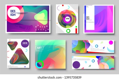 Modern abstract covers set. Cool gradient shapes composition, vector covers design. Applicable for Banners, Placards, Posters, Flyers