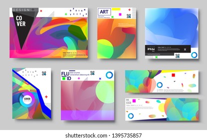 Modern abstract covers set. Cool gradient shapes composition, vector covers design. Applicable for Banners, Placards, Posters, Flyers