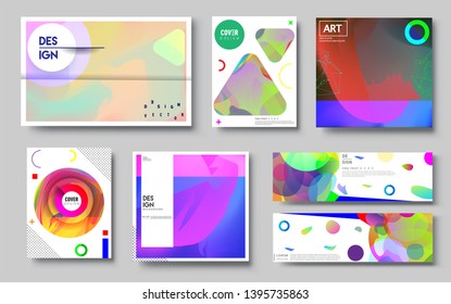 Modern abstract covers set. Cool gradient shapes composition, vector covers design. Applicable for Banners, Placards, Posters, Flyers