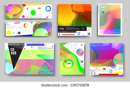 Modern abstract covers set. Cool gradient shapes composition, vector covers design. Applicable for Banners, Placards, Posters, Flyers