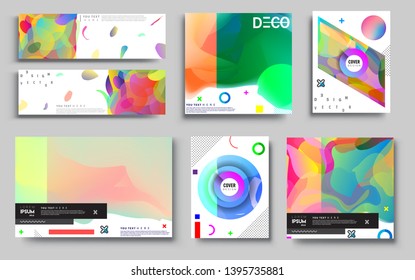 Modern abstract covers set. Cool gradient shapes composition, vector covers design. Applicable for Banners, Placards, Posters, Flyers