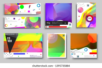 Modern abstract covers set. Cool gradient shapes composition, vector covers design. Applicable for Banners, Placards, Posters, Flyers