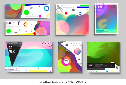 Modern abstract covers set. Cool gradient shapes composition, vector covers design. Applicable for Banners, Placards, Posters, Flyers