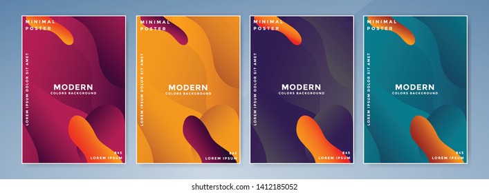 Modern abstract covers set. Cool gradient shapes composition. Futuristic design. Eps10 vector. 