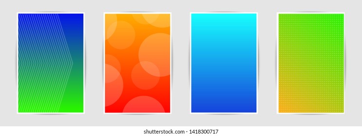 Modern abstract covers set. Cool gradient shapes composition. Colorful halftone gradients. Future geometric patterns. Eps10.