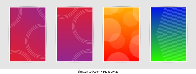 Modern abstract covers set. Cool gradient shapes composition. Colorful halftone gradients. Future geometric patterns. Eps10.