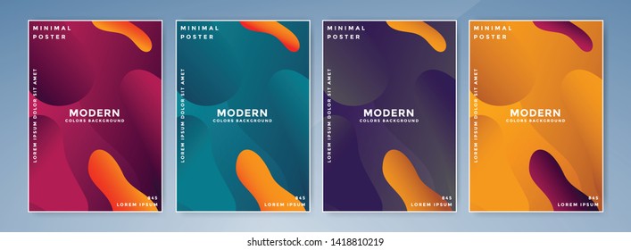 Modern abstract covers set. Cool gradient shapes composition. Eps10 vector.