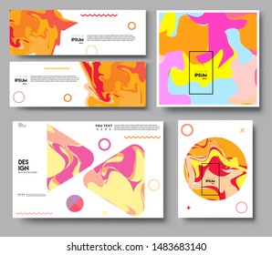 Modern abstract covers set. Cool gradient shapes composition, vector covers design. Applicable for Banners, Placards, Posters, Flyers