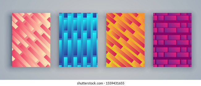 Modern abstract covers set. Cool gradient shapes composition