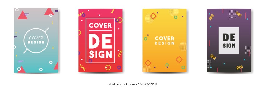 Modern abstract covers set. Cool gradient shapes composition design template