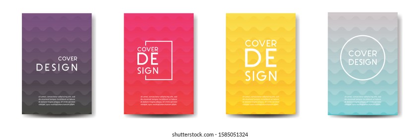 Modern abstract covers set. Cool gradient shapes composition design template