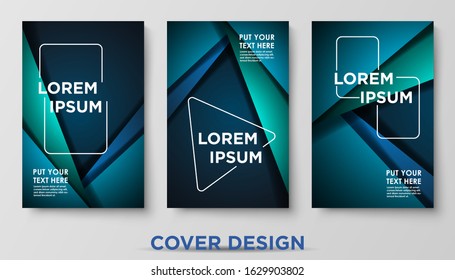 Modern abstract covers set. Cool gradient shapes composition, shapes, geometric elements. Applicable for placards, brochures, posters, covers and banners. Eps10 vector