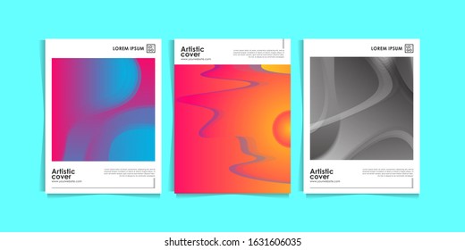 modern abstract covers set. cool gradient shapes composition. futuristic design. Eps10 vector illustration.