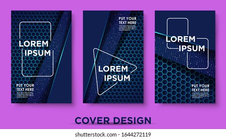 Modern abstract covers set. Cool gradient shapes composition, shapes, geometric elements. Applicable for placards, brochures, posters, covers and banners. Eps10 vector