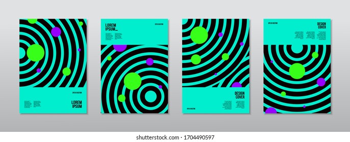 Modern abstract covers set. Cool shapes composition. Eps10 vector.