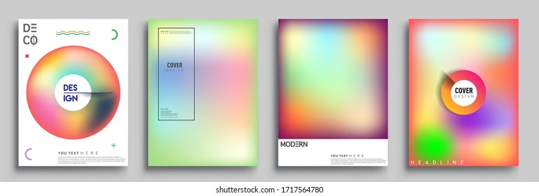 Modern abstract covers set. Cool gradient shapes composition, vector covers design.