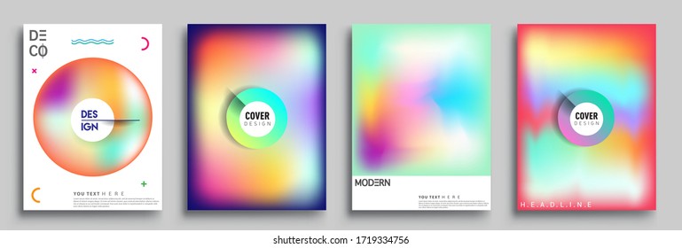 Modern abstract covers set. Cool gradient shapes composition, vector covers design.