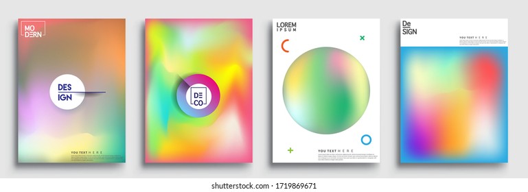 Modern abstract covers set. Cool gradient shapes composition, vector covers design.