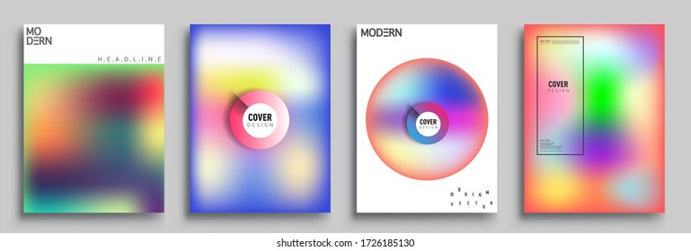 Modern abstract covers set. Cool gradient shapes composition, vector covers design.