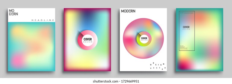Modern abstract covers set. Cool gradient shapes composition, vector covers design.