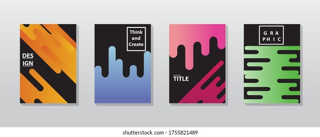 Modern abstract covers set. Cool gradient shapes composition. Cool gradients. Future geometric patterns.Vector illustration