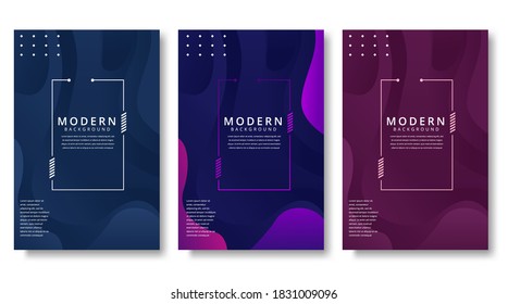 Modern abstract covers set. Cool gradient shapes composition