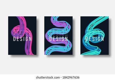 Fundas abstractas modernas. Composición de formas de degradado frío. Diseño futurista. Vector Eps10