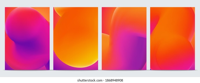 Modern abstract covers set. Cool gradient shapes composition.